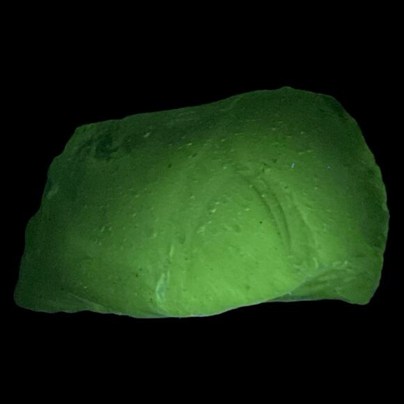 Army Green Translucent Art Glass Cullet Glowing Manganese Slag Glass #5GX84 - Picture 1 of 8